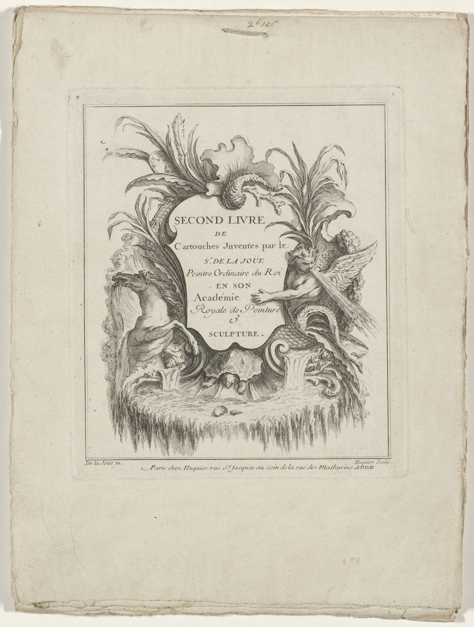 Frontespizio Second livre de cartouches da Gabriel Huquier