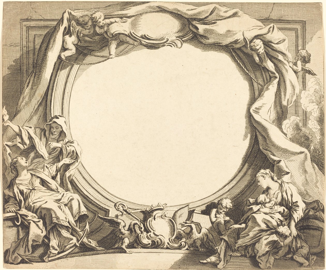 Fede e Carità da Gabriel Huquier after François Boucher