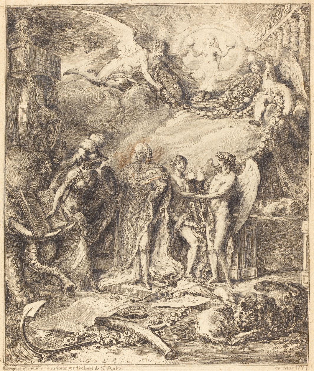 Allegoria sul matrimonio del Conte di Provenza da Gabriel Jacques de Saint Aubin