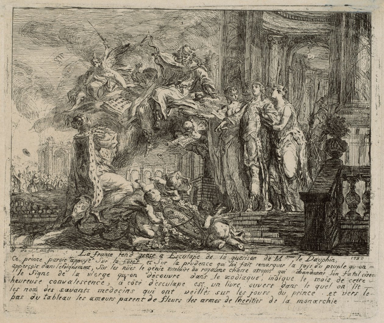 Allegoria sulla convalescenza del Delfino da Gabriel Jacques de Saint Aubin