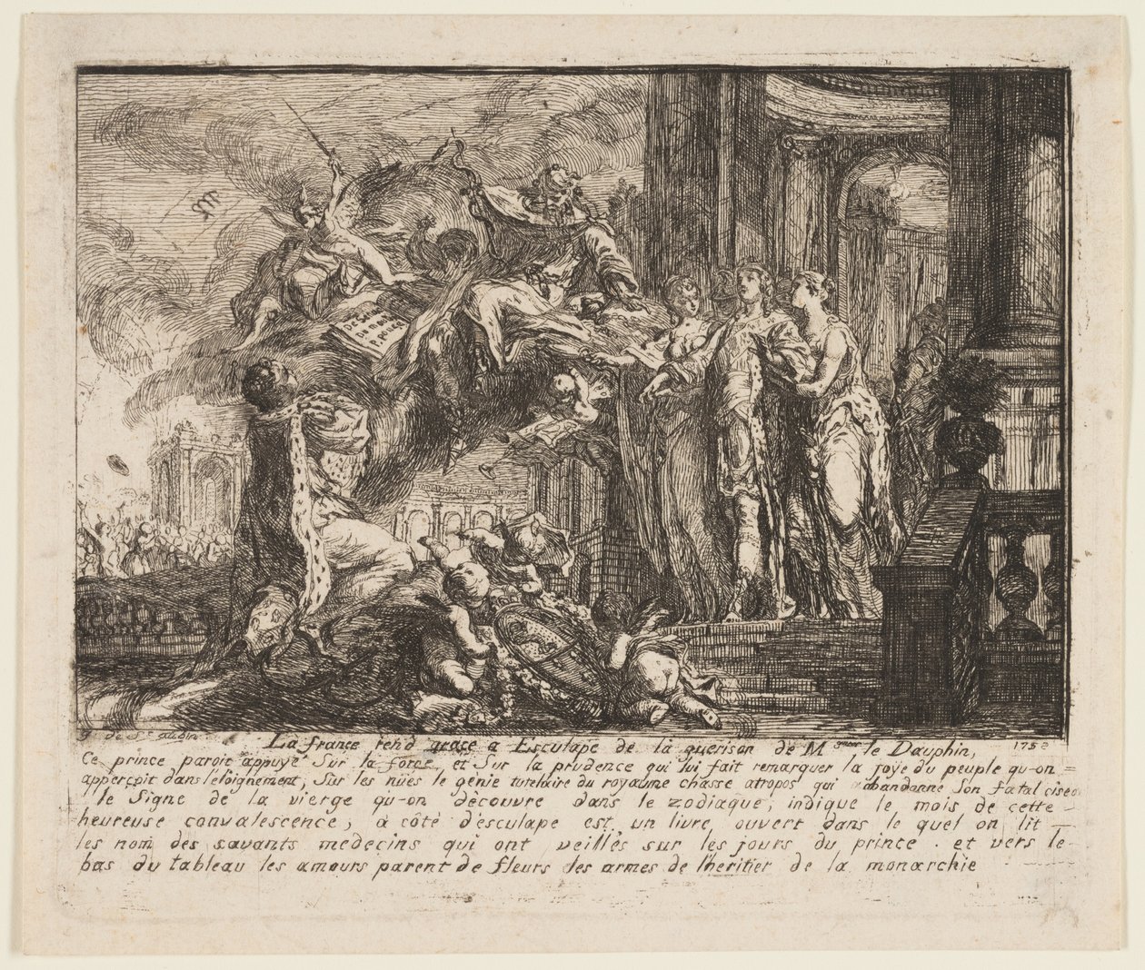 Allegoria sulla convalescenza del Delfino da Gabriel Jacques de Saint Aubin