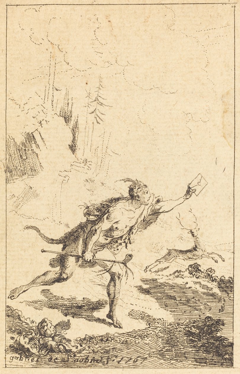 Inviato a M. de Saint-Denis da M. de Belle-Isle, prigioniero [sinistra] da Gabriel Jacques de Saint Aubin