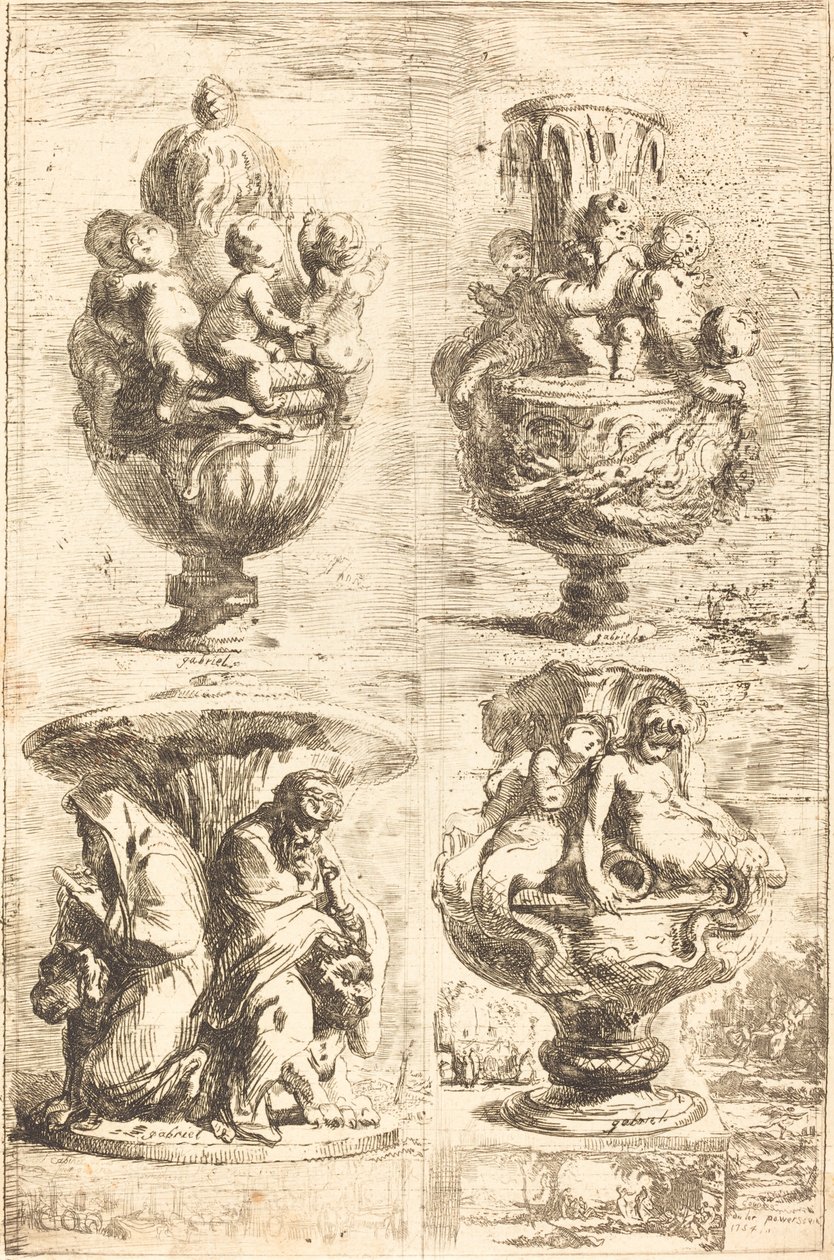 Quattro vasi (Les quatres vases) da Gabriel Jacques de Saint Aubin