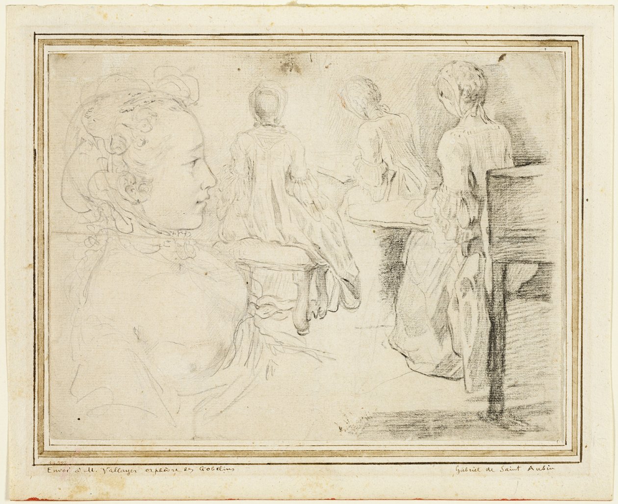 Quattro visioni di una giovane donna da Gabriel Jacques de Saint Aubin