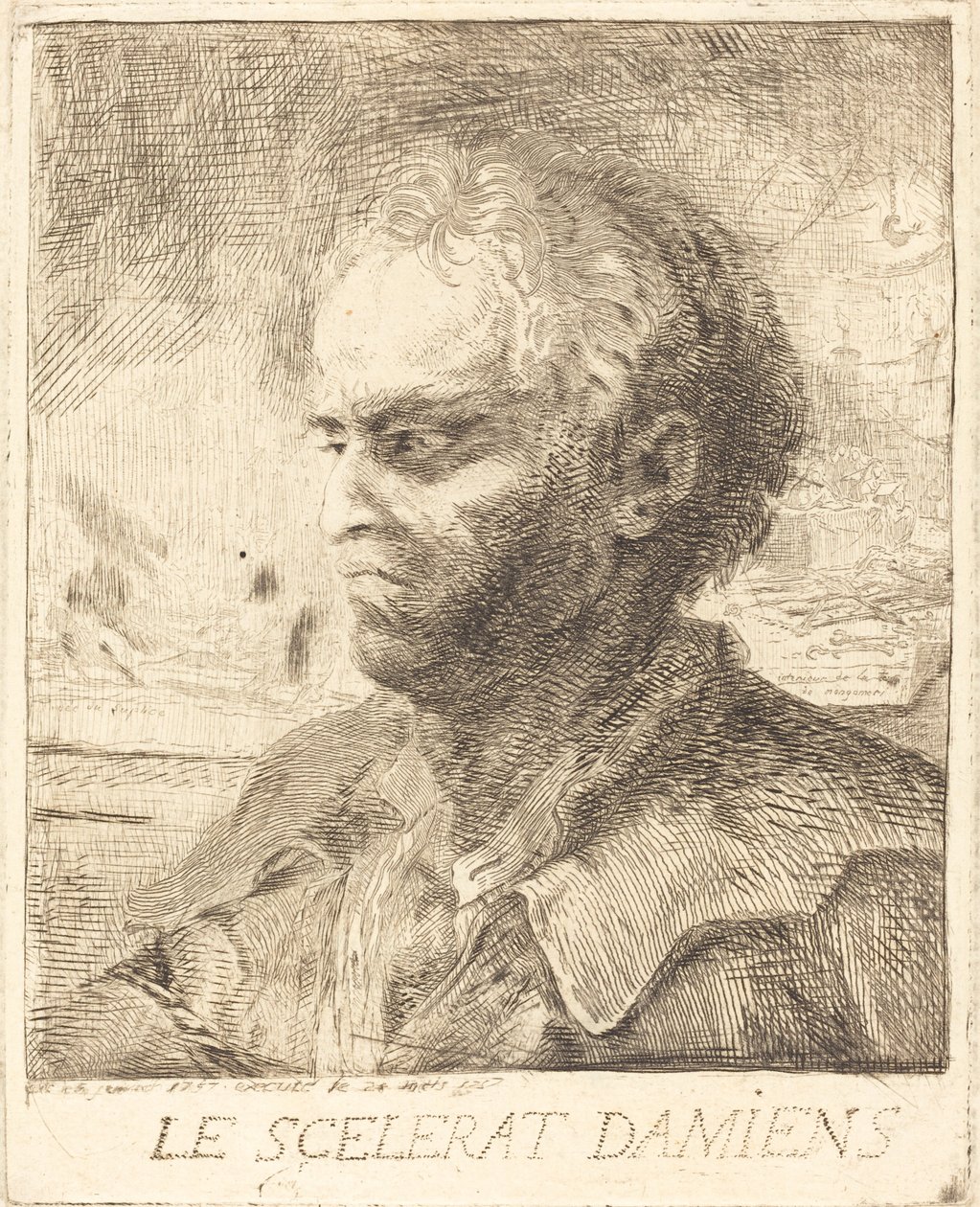 Il malvagio Damiens da Gabriel Jacques de Saint Aubin