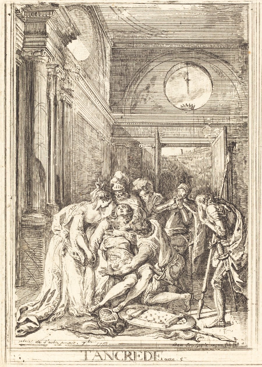 La morte di Tancredi [sinistra] da Gabriel Jacques de Saint Aubin