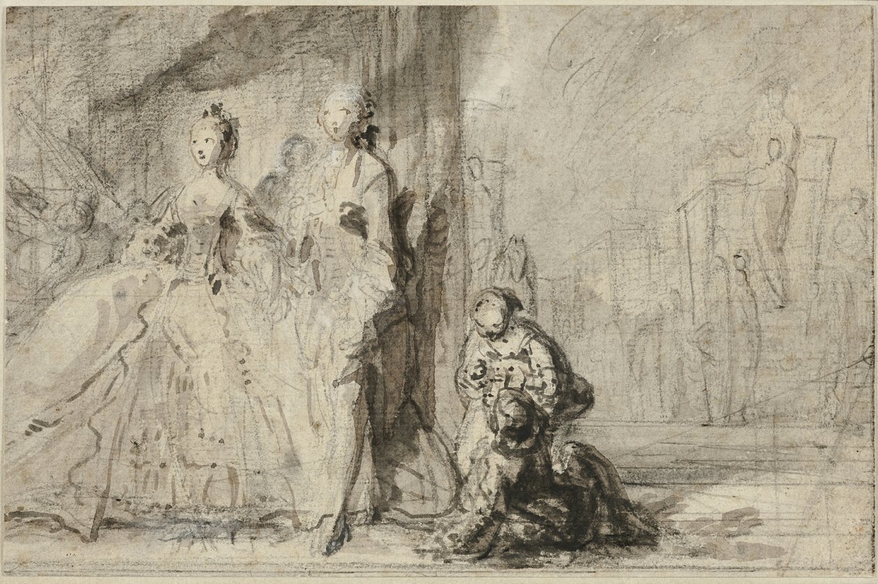 La passeggiata sul boulevard da Gabriel Jacques de Saint Aubin