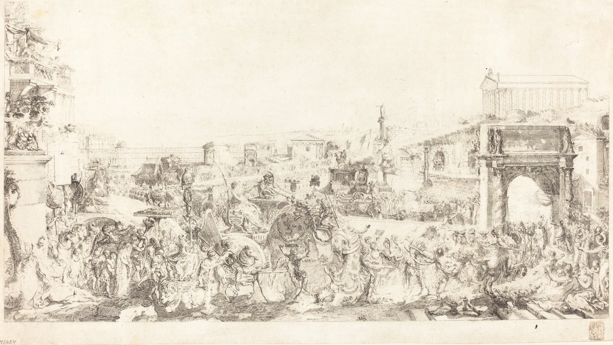 Trionfo di Pompeo a Roma da Gabriel Jacques de Saint Aubin
