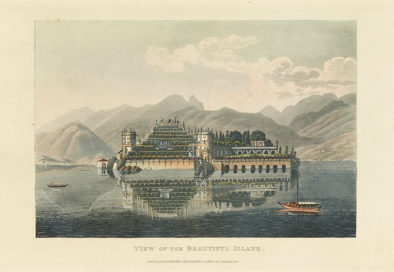 Vista della Bella Isola Isola Bella, Lago Maggiore, prima del 1820 da Gabriel Ludwig Lory