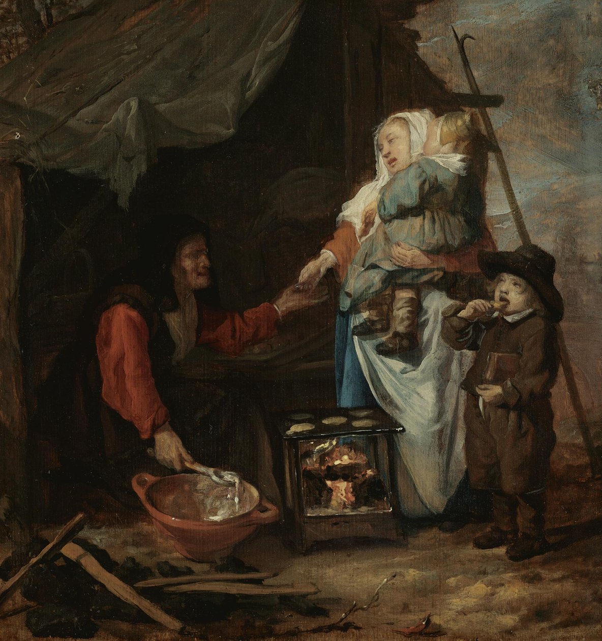 Una donna anziana che vende frittelle da Gabriel Metsu