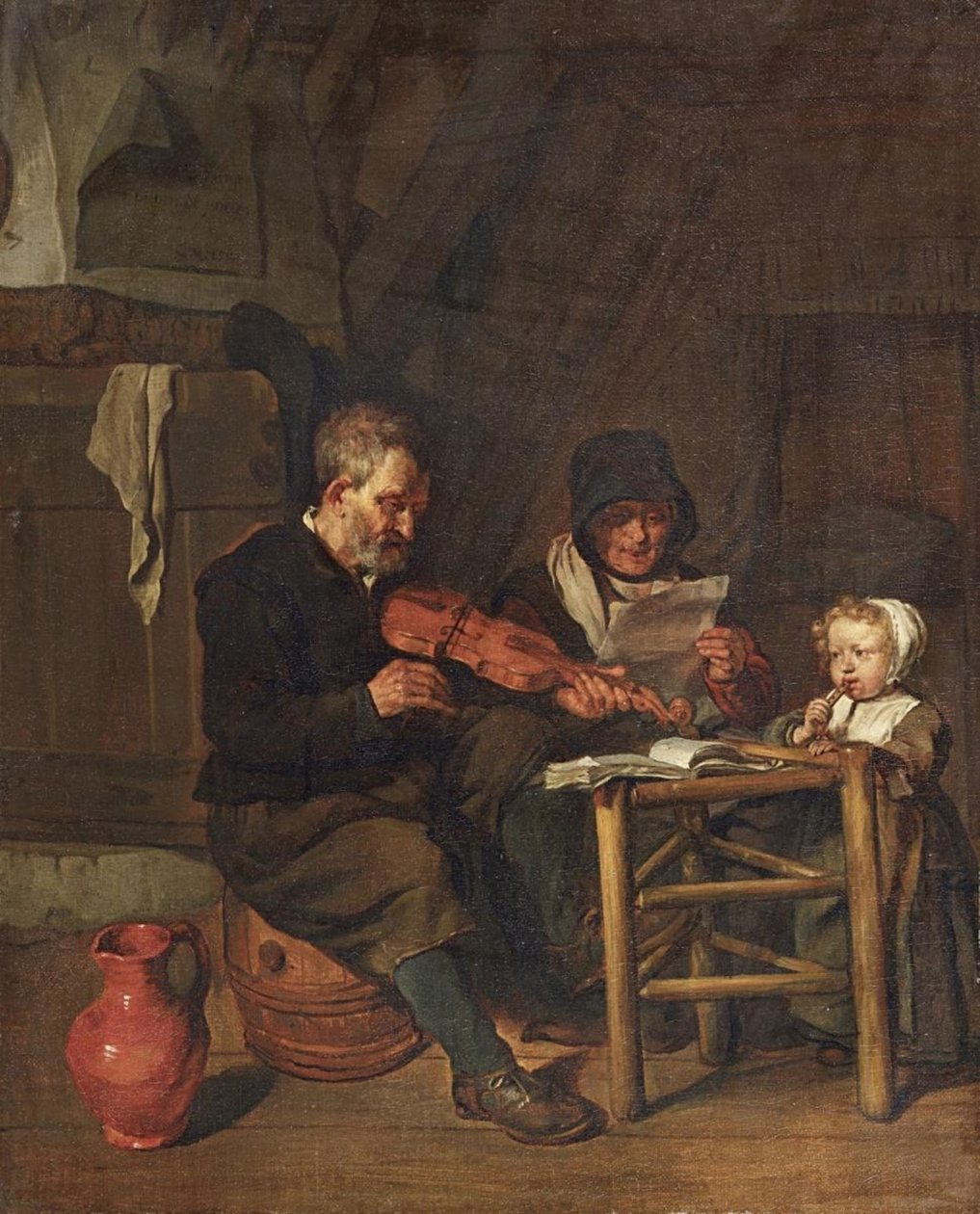 Olandese: Soo de oude songen, soo piepen de jongen Come i vecchi cantano, così piangono i giovani da Gabriel Metsu