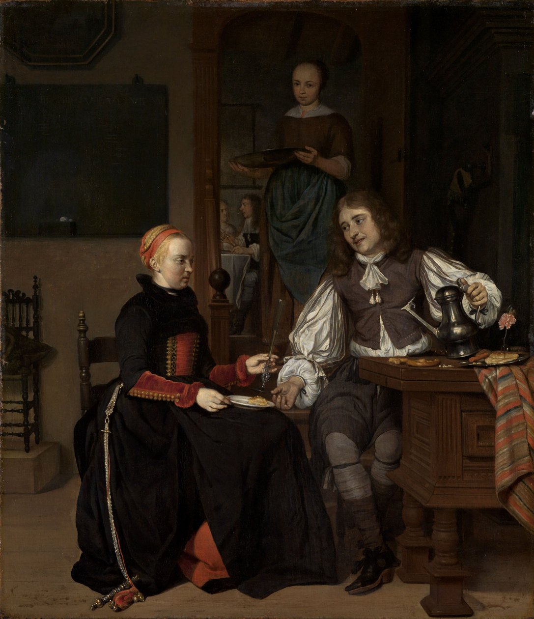 Giovane coppia a colazione da Gabriel Metsu