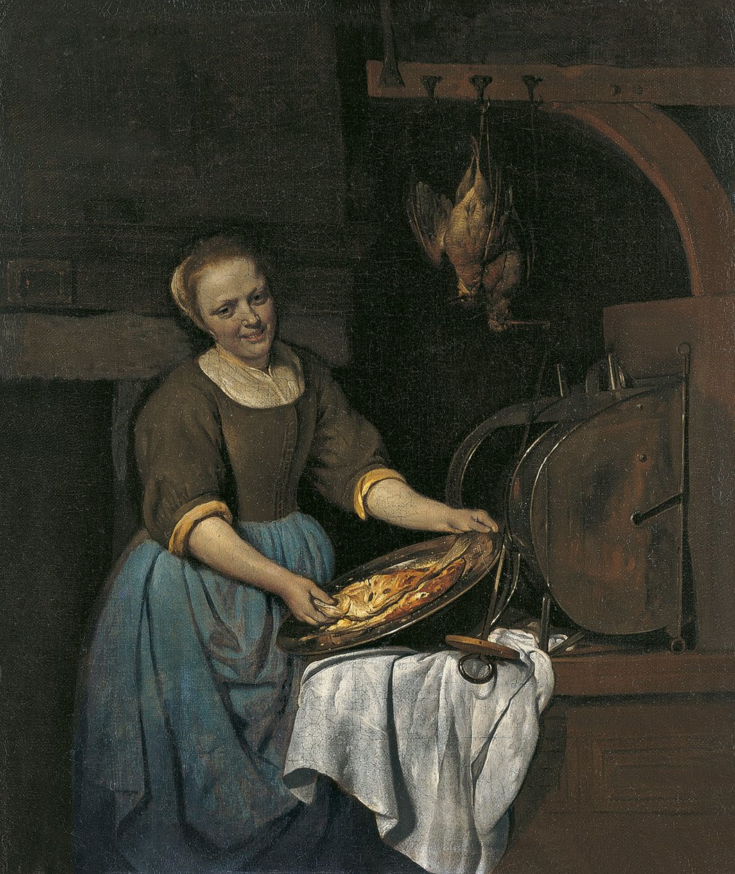 Cameriera di cucina che prepara il pesce da Gabriel Metsu