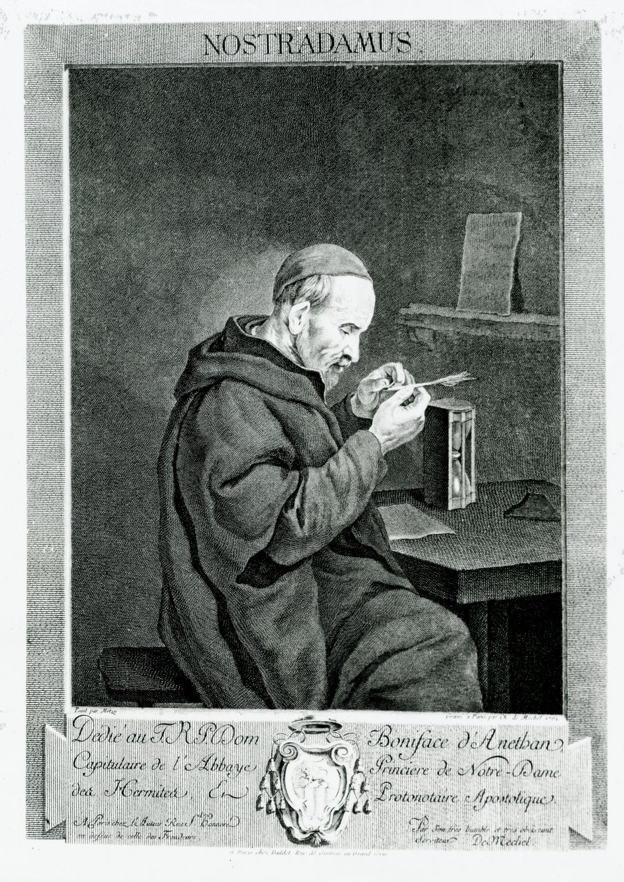 Ritratto di Michel Nostradamus (1503-66) inciso da Christian von Mechel (1737-1817) 1762 da Gabriel Metsu