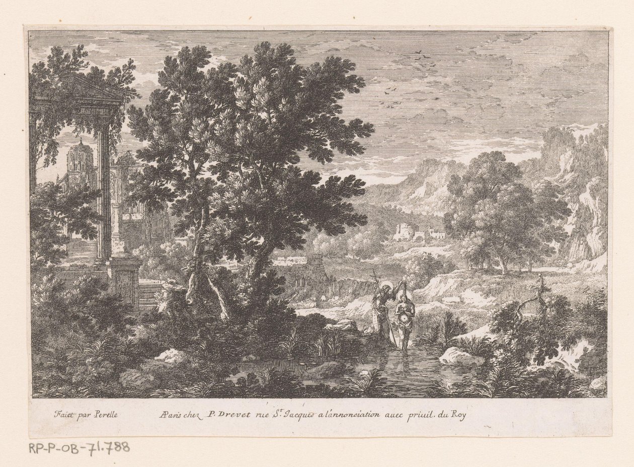 Paesaggio con il battesimo di Cristo da Gabriel Perelle
