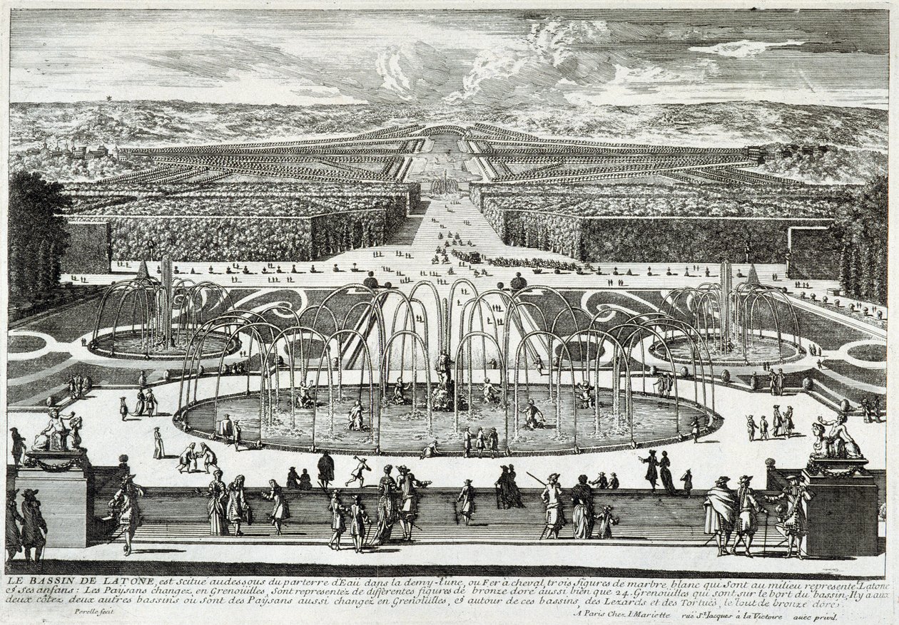 La vasca di Latona nei giardini del castello di Versailles - di Perelle, fine XVII secolo da Gabriel Perelle