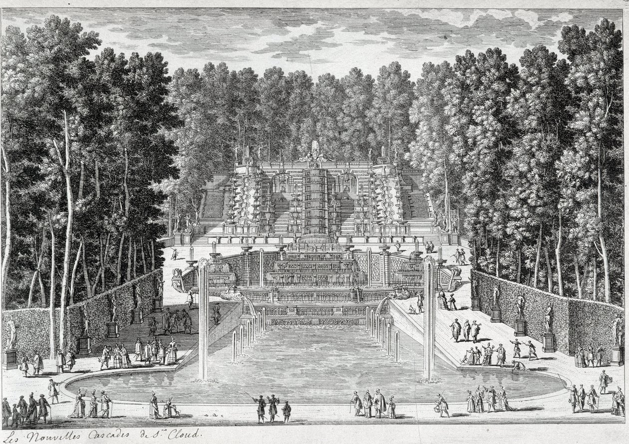 Le nuove cascate nei giardini di St Cloud (di Ours) - di Perelle, fine XVII secolo da Gabriel Perelle