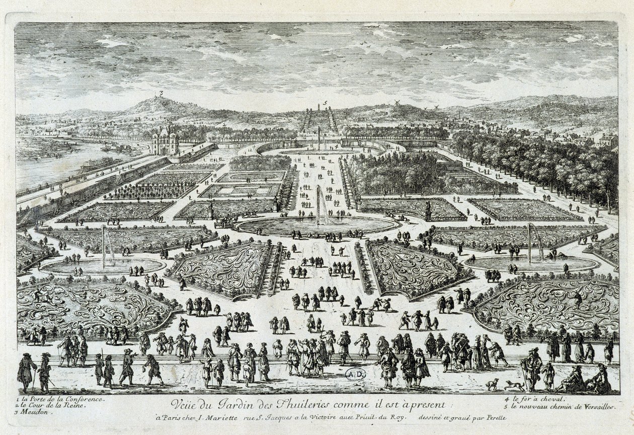 Vista del Giardino delle Tuileries come è ora - inc. di Perelle, fine XVII secolo da Gabriel Perelle
