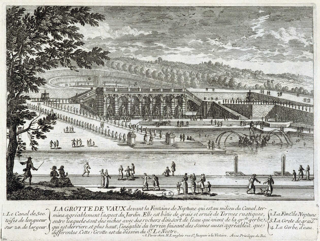 Veduta della grotta di Vaux Le Visomte (Vaux-Le-Vicomte) da Gabriel Perelle