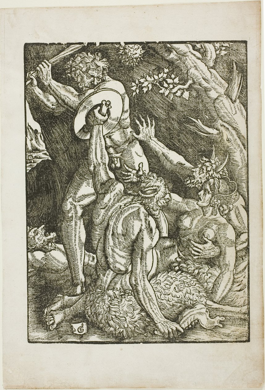 Ercole, due satiri e una donna, tavola due da Le fatiche di Ercole da Gabriel Salmon