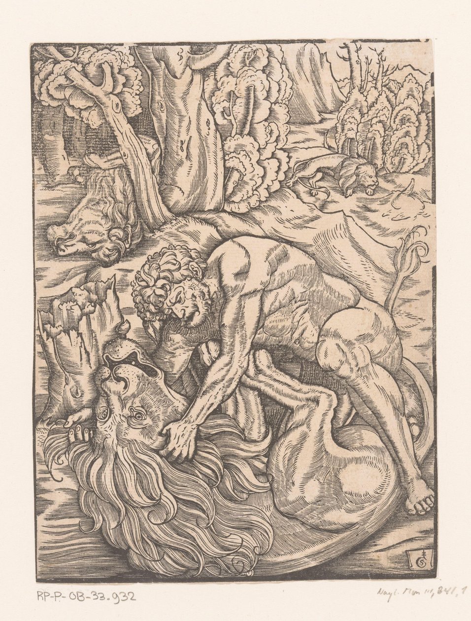 Ercole in lotta con il leone di Nemea da Gabriel Salmon