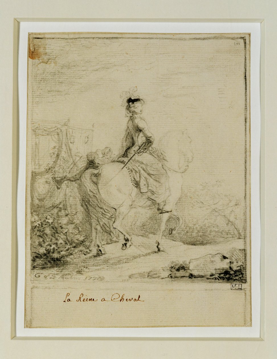 Maria Antonietta a cavallo ... da Gabriel de Saint-Aubin