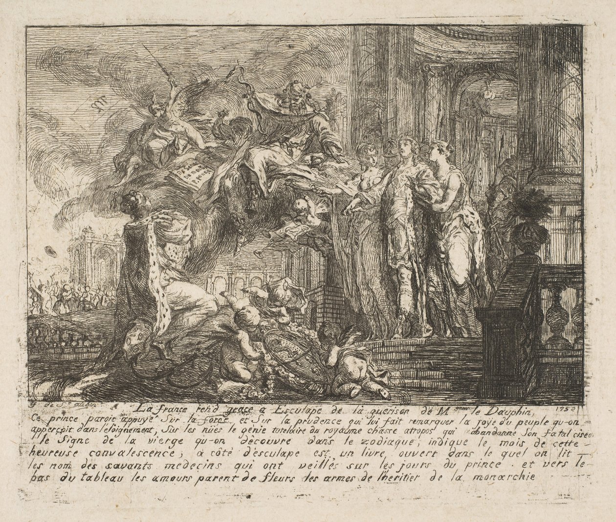 Allegoria sulla Convalescenza del Delfino da Gabriel de Saint Aubin