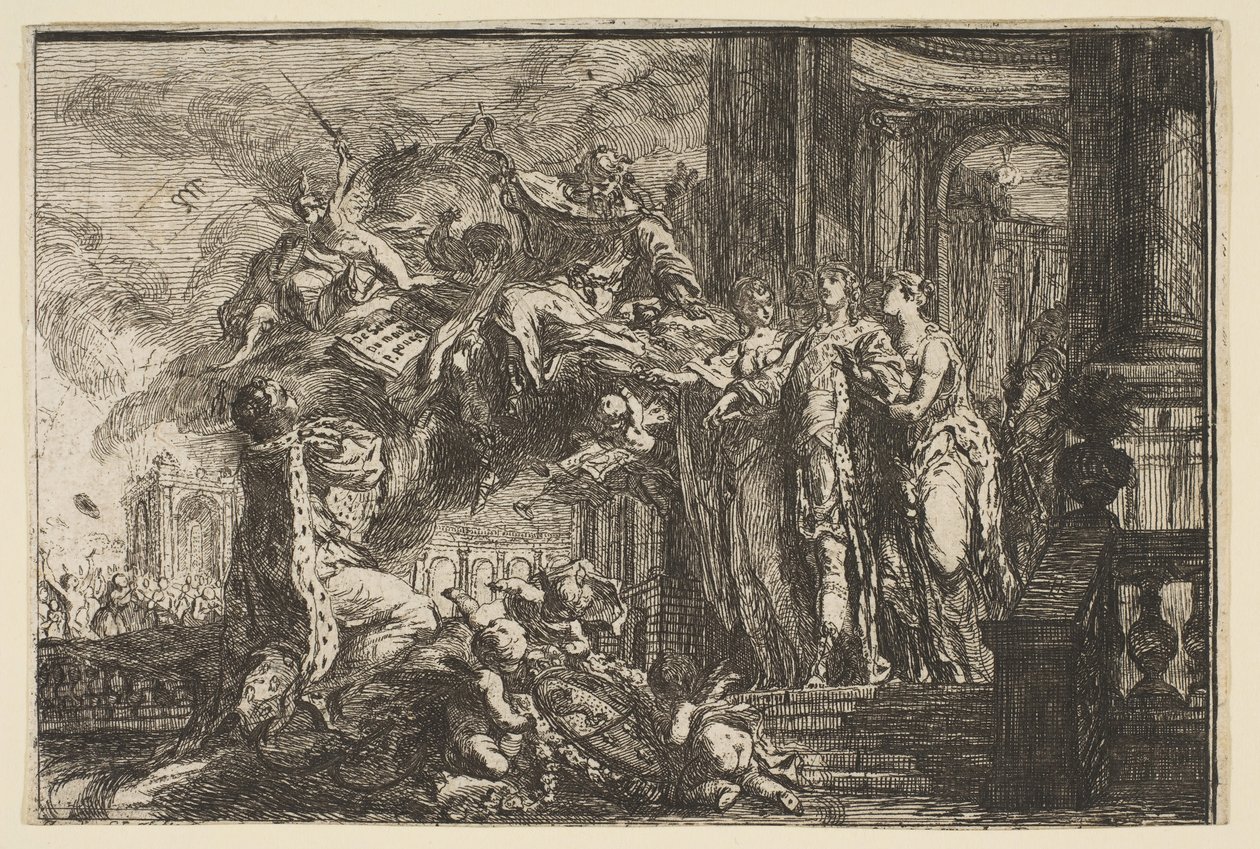Allegoria sulla convalescenza del Delfino, 1752 da Gabriel de Saint Aubin