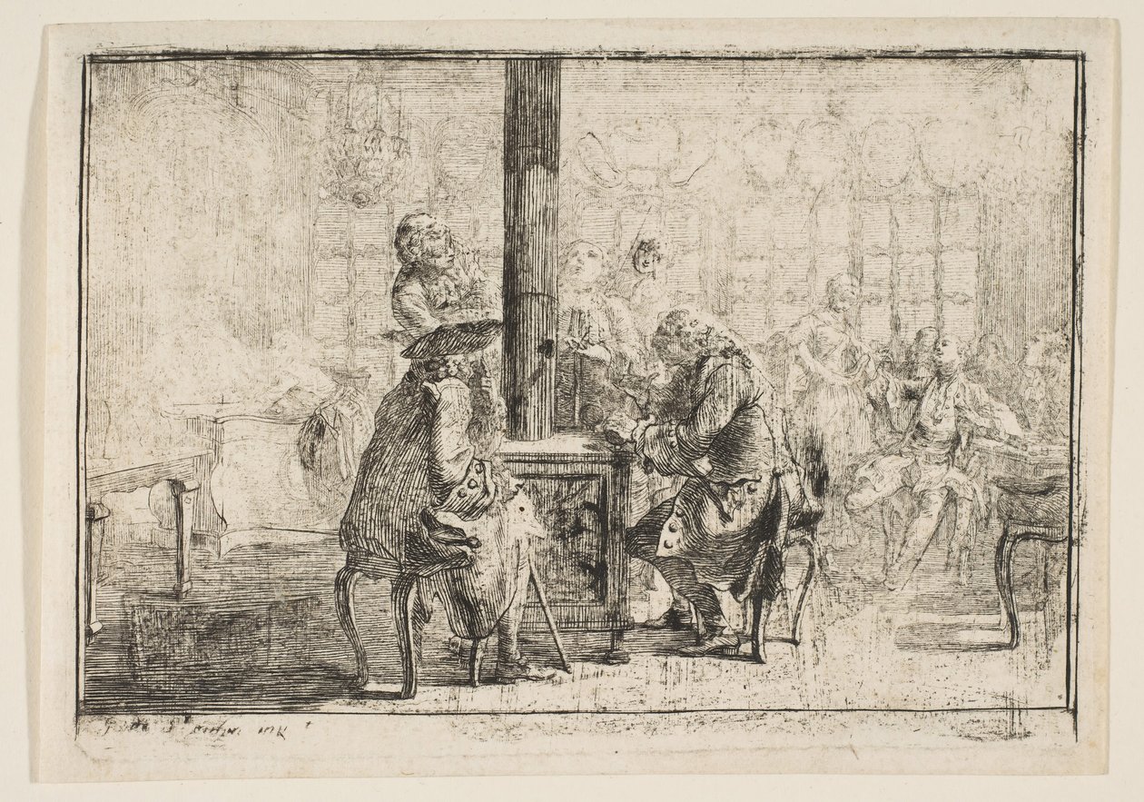 Les Nouvellistes, 1752 da Gabriel de Saint Aubin