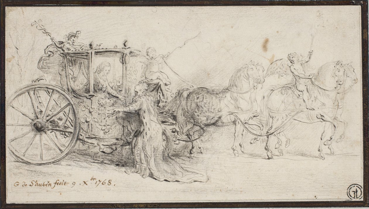 Parigi accoglie Cristiano VII da Gabriel de Saint Aubin