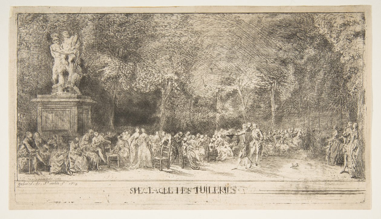 Scena nelle Tuileries: Le sedie, 1760 da Gabriel de Saint Aubin