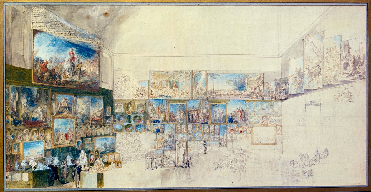 Il Salone del 1767. Disegno di Gabriel De Saint Aubin da Gabriel de Saint Aubin