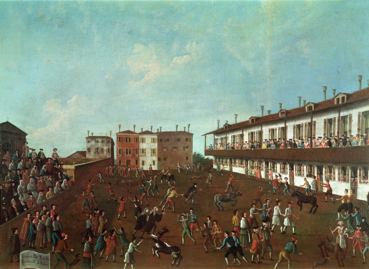 La corsa dei tori a San Giobbe, Venezia da Gabriele Bella