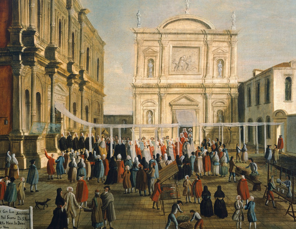 Doge e signori nella Chiesa di San Rocco nel giorno di festa (dettaglio) da Gabriele Bella