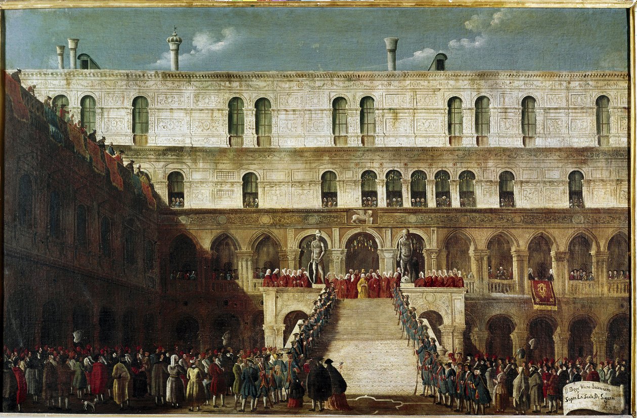 Incoronazione del doge sulla Scala dei Giganti a Venezia da Gabriele Bella