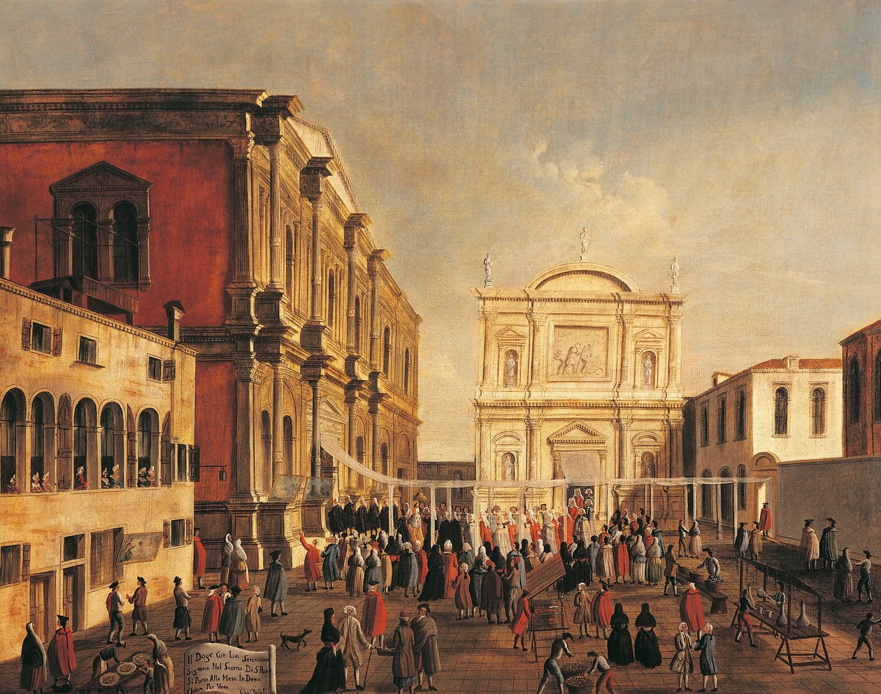 Doge di Venezia e Signoria presso la Chiesa di San Rocco, giorno del Santo da Gabriele Bella