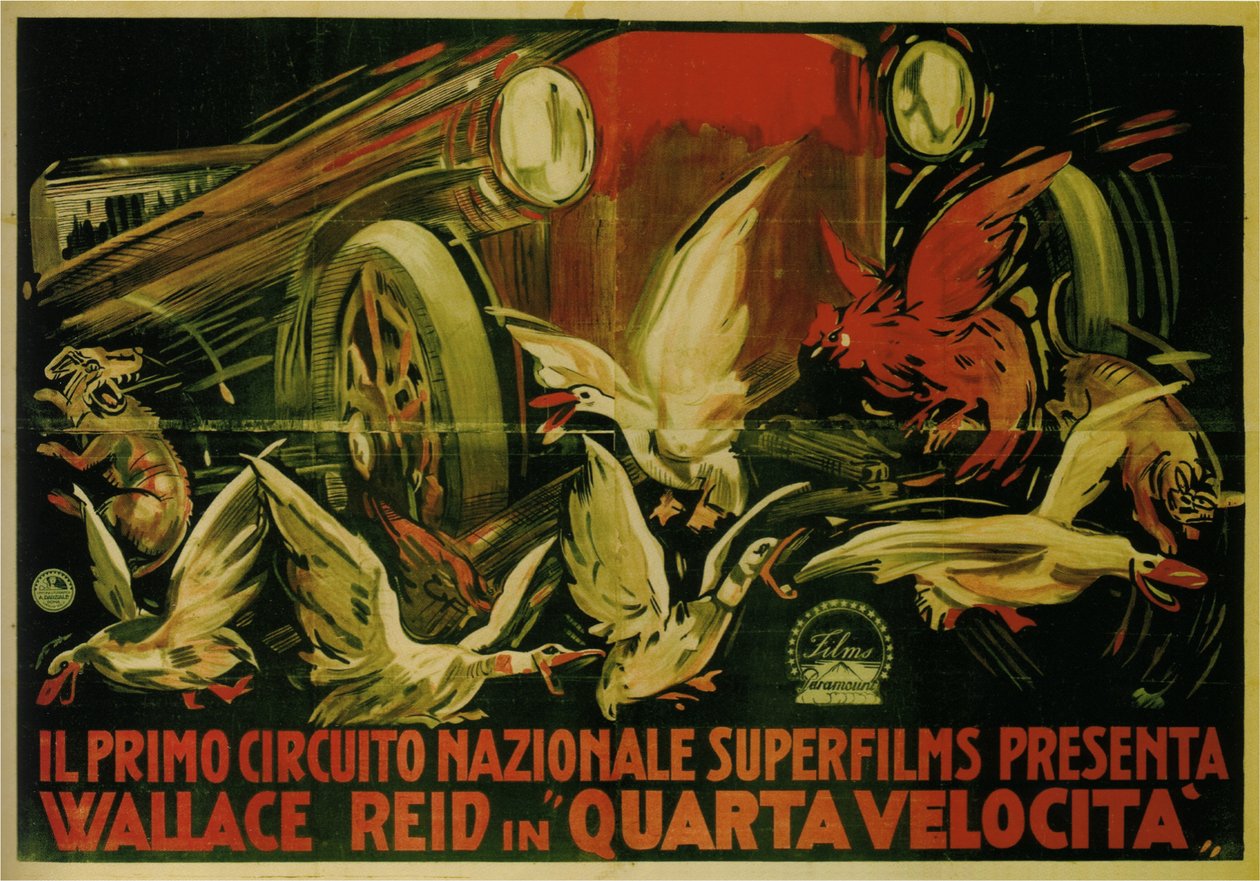 Wallace Reid nel film Double Speed, 1920 da Gabriele Galantara