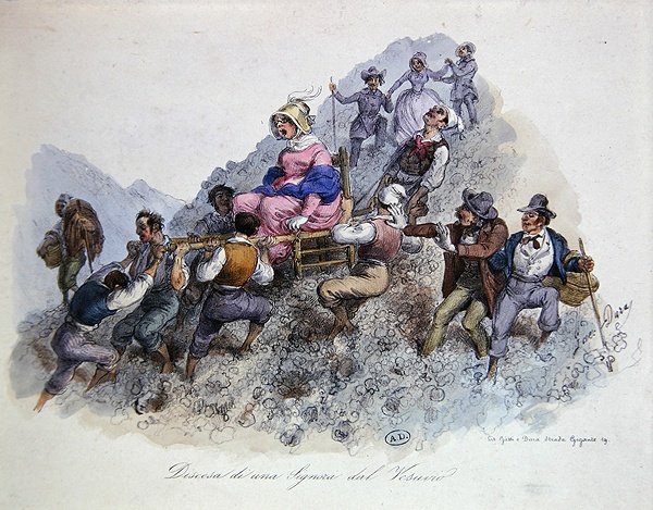 Un turista che scende dal Vesuvio, c.1830 da Gaetano (after) Dura