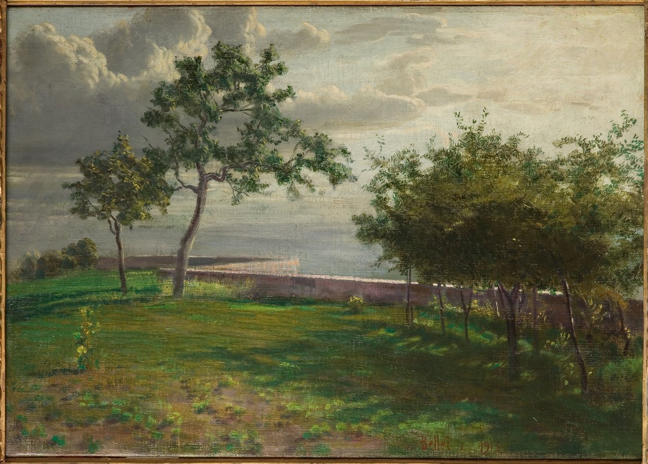 Vista con alberi e un piccolo muro da Gaetano Bellei