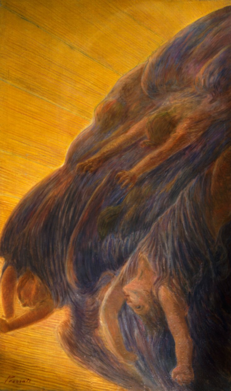 Caduta degli angeli, pannello laterale del trittico da Gaetano Previati