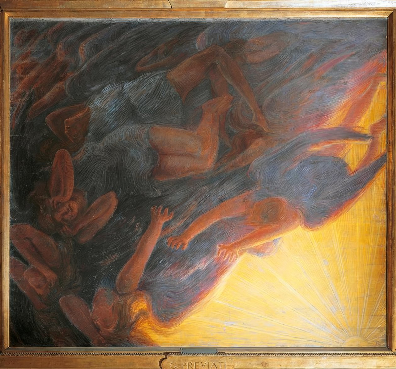 La caduta degli angeli, pannello centrale del trittico, 1913 da Gaetano Previati