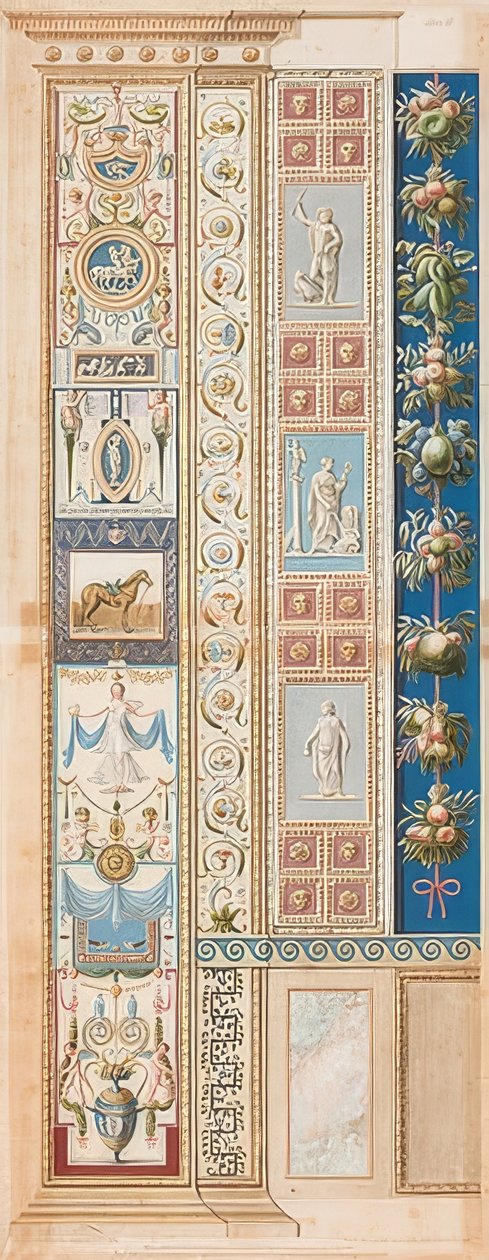Pilastro Loggia II (decorazione con cavallo sellato al centro) da Gaetano Savorelli