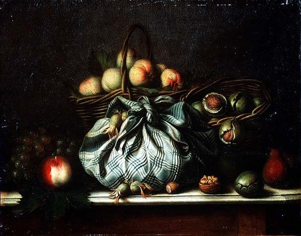 Cesti di Frutta, Noci e Nocciole in uno Zaino, 1733 da Gagneux