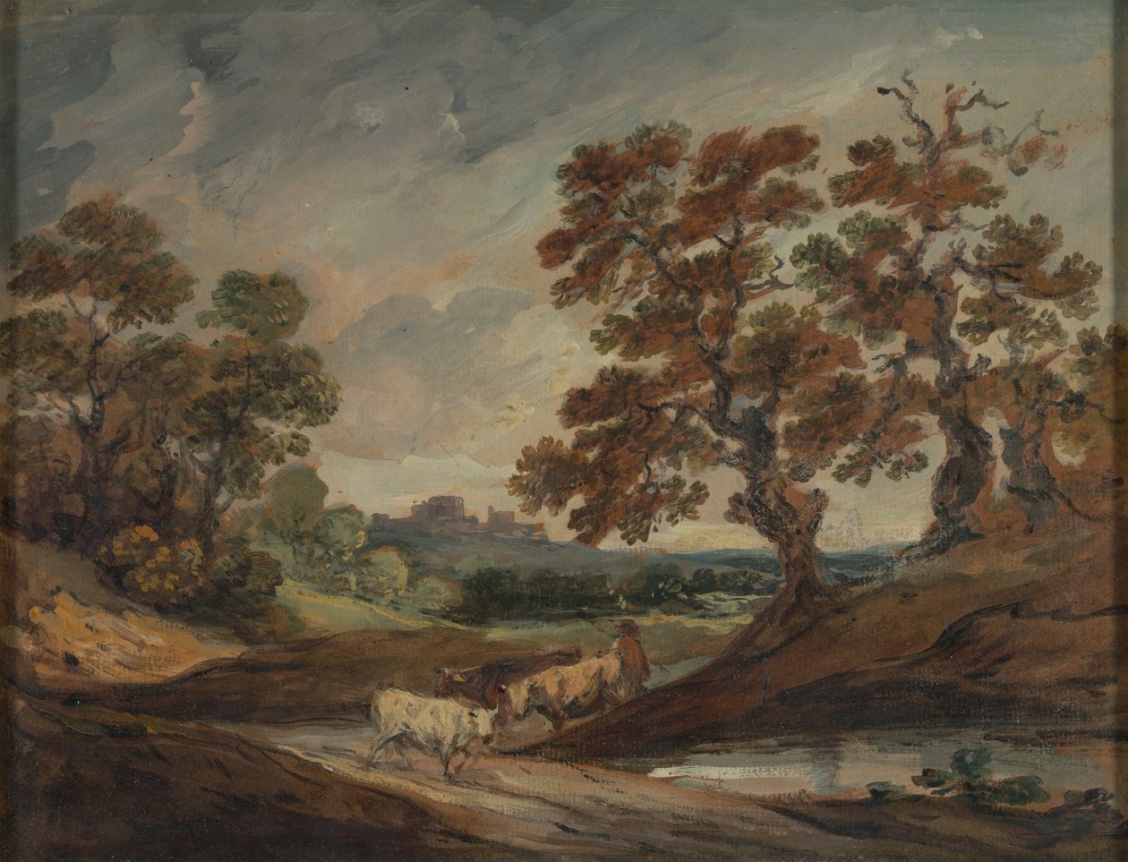 Paesaggio: tre mucche al centro del primo piano da Gainsborough Dupont