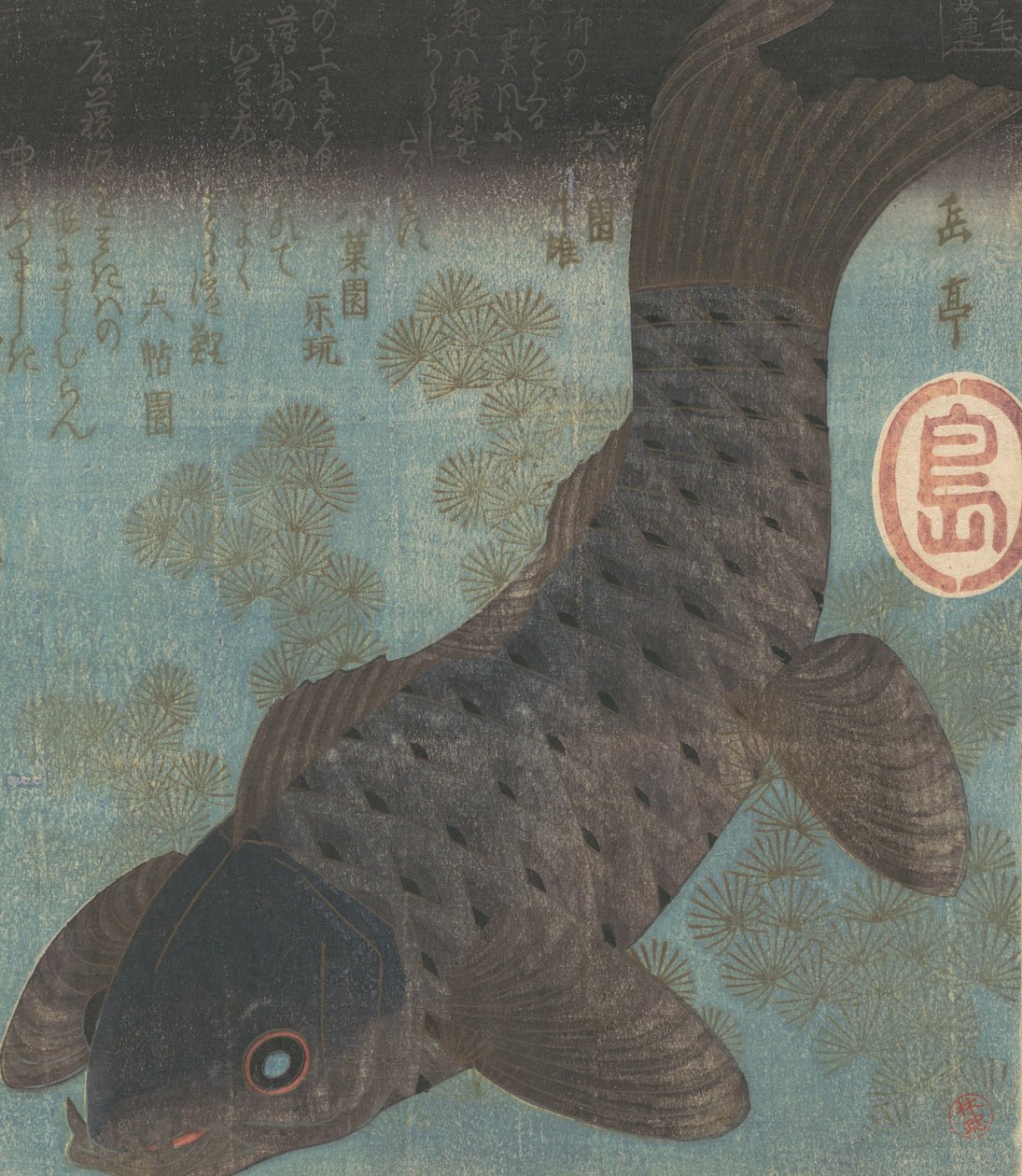 Carpe e pino da Gakutei