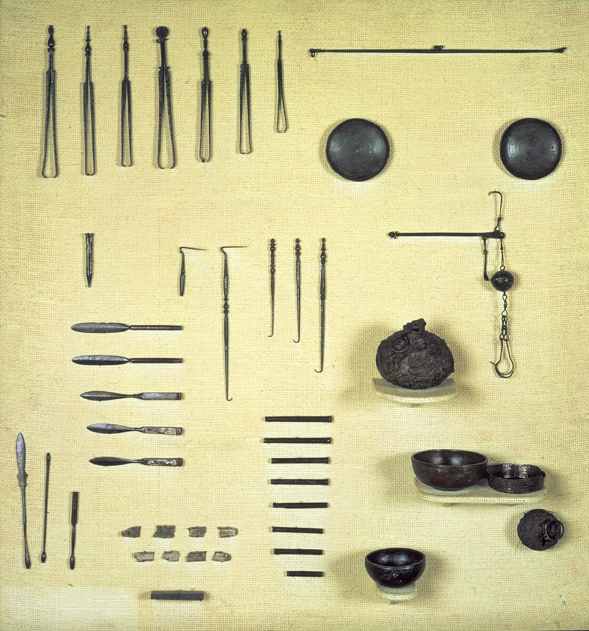 Strumenti da un kit di oculista, da Reims da Gallo-Roman