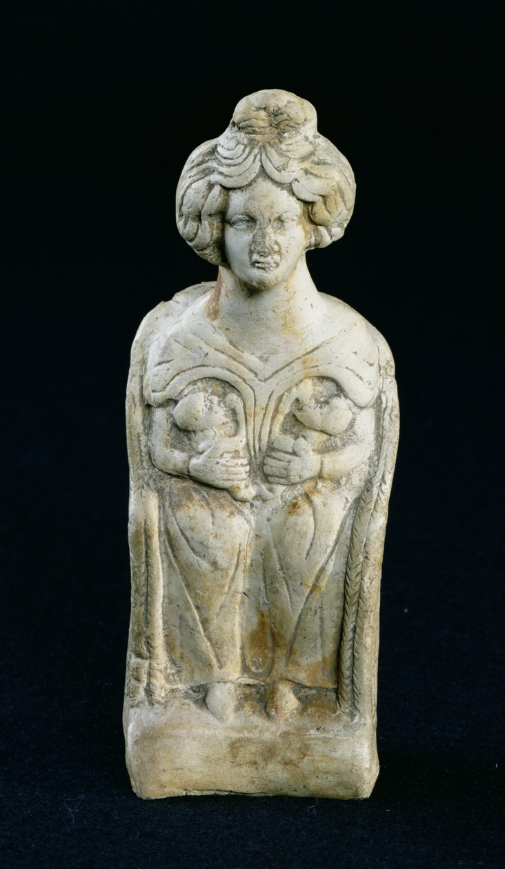 Statuetta di una dea madre che allatta due bambini da Gallo Roman