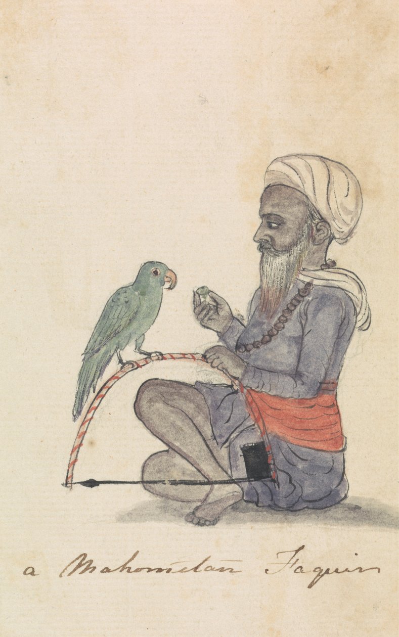 Un Maomettano con il Suo Pappagallo da Gangaram Chintaman Tambat