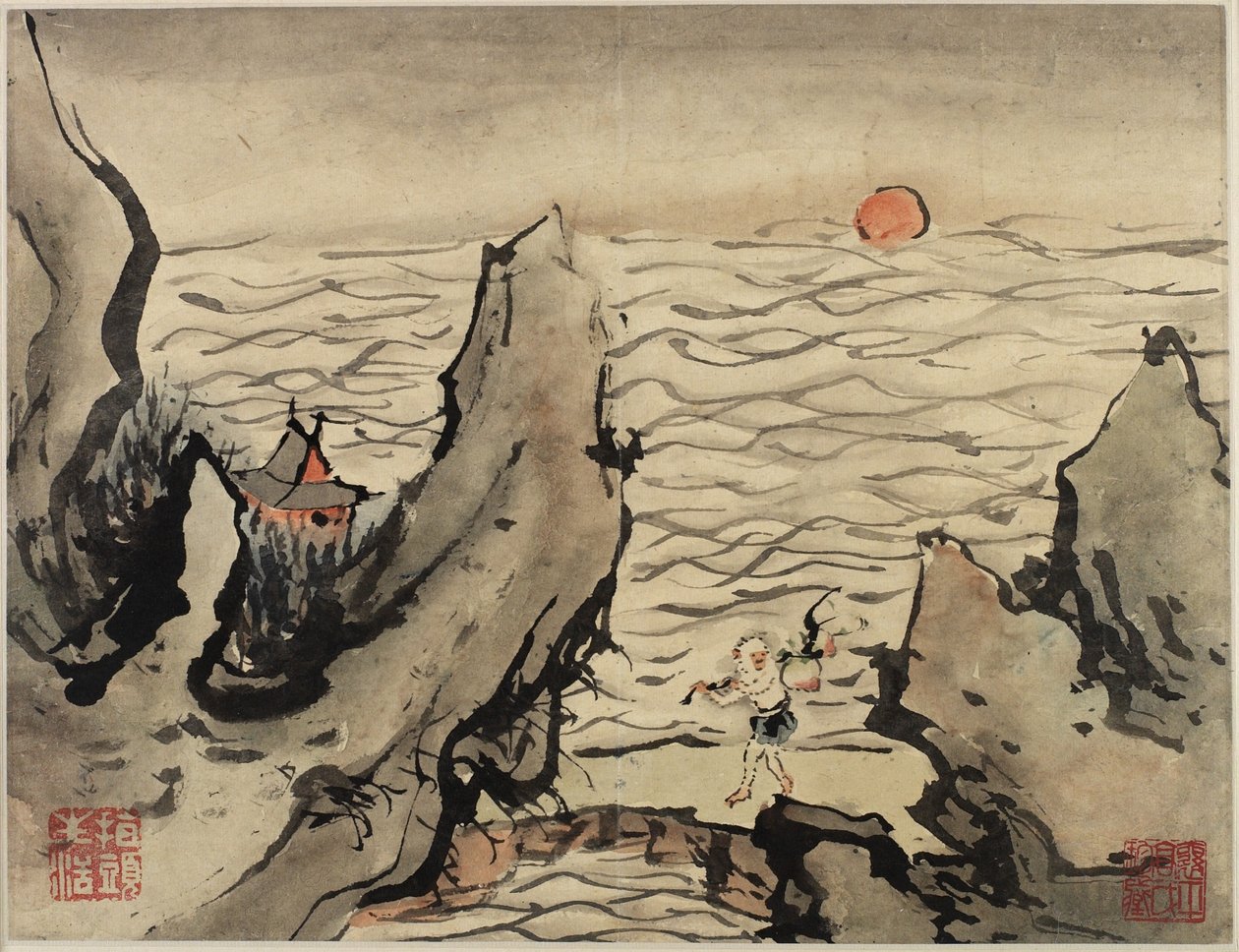 Pittura con le dita, da un album di dieci, 1684 da Gao Qipei