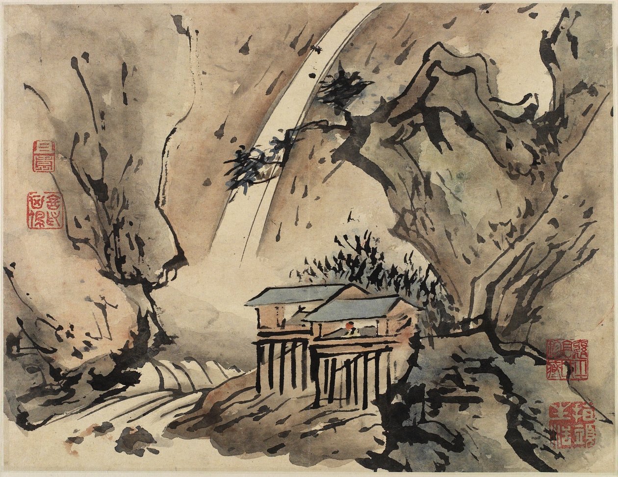 Pittura con le dita, da un album di dieci, 1684 da Gao Qipei